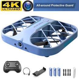 Drones H107 Mini Drone RC Grid Quadcopter 4K WIFI Camera 4CH Helicopter Smaller Headless 360 Degree Flip LED Kids Toys YQ240213