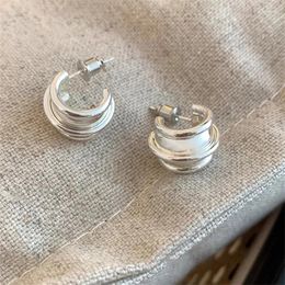 Stud Earrings 925 Silver Plated Chunky C Shape Geometric Earring For Women Punk Part Wedding Jewellery Gift Eh289