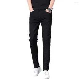 Men's Pants Men Casual Wear Business Style Slim Fit With Elastic Pockets Breathable Fabric For Comfortable All-day Regular