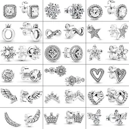 Stud Earrings 925 Silver Sparkling Infinity DIY Making S925 Hook Family Eternal For Women Jewelry Gift