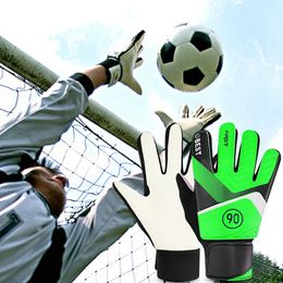 1 Pair Children Soccer Goalkeeper Gloves Anti-Collision Latex PU Goalkeeper Hand Protection Gloves Football Accessories for Kids 240129