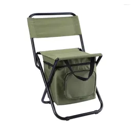 Camp Furniture Multifunctional Folding Camping Ultralight Chair With Portable Thermostatic Storage Bag Pockets For Travel Fishing Seat Stool