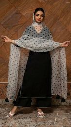 Ethnic Clothing Handmade Cotton Black Printed Straight Kurti Palazzo & Dupatta Gift Dress