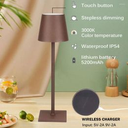 Table Lamps Dimmable LED Lamp In Aluminium Waterproof IP54 Home Decorations 5200 MAh USB Charging Desk For Bedroom