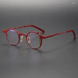 Sunglasses Frames MM0076 Japanese Irregular Round Titanium Eyeglasses Men Fashion Optical Designer Glasses Blue Red Prescription Eyewear