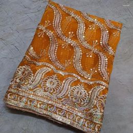 Ethnic Clothing Vintage Veil Sequins Scarf Beaded Georgette Wedding Dupatta