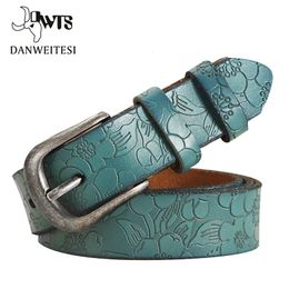 Belts Women Thin Genuine Leather Belt womens 6 Colour Floral carved Belts For Women Femme belt female Lengthened womens belt 240202