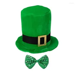 Berets StPatrick Day Celebration Hat & Sequins Bowtie Holiday Festival Party Supplies