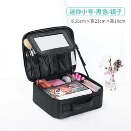 Cosmetic Bags Professional Women's Makeup Bag With Mirror Adjustable Divider Selling Travel Box Large Capacity Tattoo Nail Portable