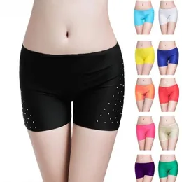 Stage Wear Belly Dance Safety Shorts Women's Clothes Leggings Tight-fitting Stretch Pants With Diamonds Short