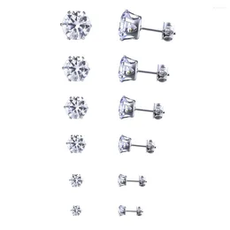Stud Earrings 12 Pcs/Set Cubic Zirconia 2024 Fashion Glamour Bridal Wedding Crystal For Women's Accessories