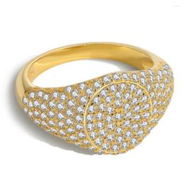 Cluster Rings 18K Gold Plated 925 Sterling Silver High Carbon Diamonds Gemstone Fine Jewelry Luxury Hip Hop Ring For Women Wholesale