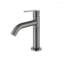 Bathroom Sink Faucets Gun Gray Stainless Steel Single Cooling Faucet Rotating Universal Countertop Basin Toilet Household Hole