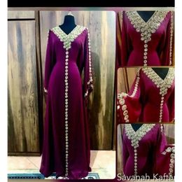 Ethnic Clothing Wine Moroccan Dubai Kaftans Farasha Abaya Dress Very Fancy Long Gown Fashion Trends