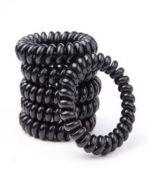 5cm Telephone Wire Cord Hair Tie Girls Children Elastic Hairbands Ring Rope Black Colour Women Hair Accessories6269422