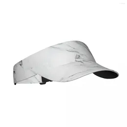 Berets Sports Sun Cap Adjustable Visor UV Protection Top Empty Tennis Golf Running Sunscreen Hat Marble Texture