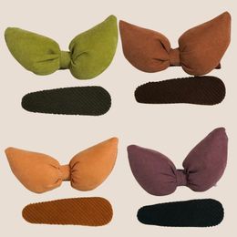 Hair Accessories Autumn And Winter Clip Cotton Girls Brown Department Three-dimensional Bow Hairpin