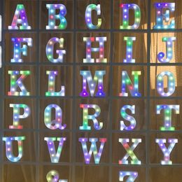 Alphabet Letter LED Lights Change Colour Lights Decor Battery Night Light For Home Wedding Birthday Christmas Party Decoration 240124
