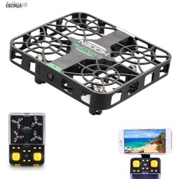 Drones EBORUI RC Drone Wifi FPV 2.4G 6 Axis Gyro 3D Flip 0.3MP HD Camera Crashworthy Structure Altitude Hold Mini Quadcopter YQ240211