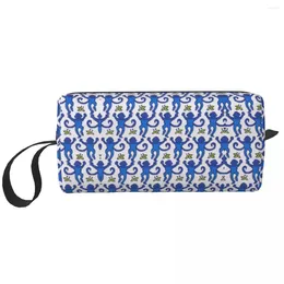 Cosmetic Bags Blue Roller Bag For Women Makeup Grab It Fast Travel Water Resistant Toiletry Organiser Storage