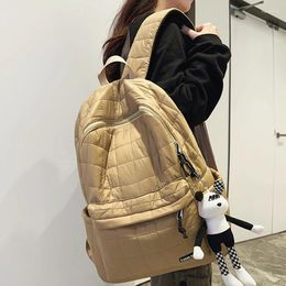 Backpack Girls Solid Colour Fashion School Bag College Large Women Trendy Travel Lady Laptop Men Male Female