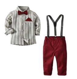 New Boys Suits Kids Birthday Wedding Party Dress Gentleman Shirt Pants Tie 3pcs Boy clothes children clothes from 2 to 7 years8270611