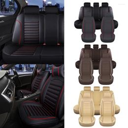 Car Seat Covers Full Set Leather Vehicle Universal Breathable Automotive Cushion Fit For Auto Most Truck Vans