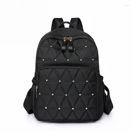 School Bags Brand Women's Bag Style Casual Nylon Backpack Fashion Rivet Outdoor Storage Travel