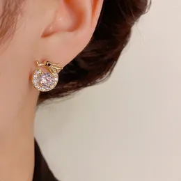 Hoop Earrings French High-end Inlaid Zircon Light Luxury Women Fashion Exquisite Temperament Trendy Versatile Accessories