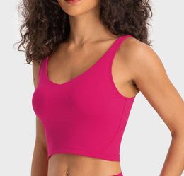 lululemen Gym Clothes Womens Tank Tops U Back Camis Yoga Align Sports Underwear Shockproof Running Fitness High Strength Bra Padded Vest 3355ess