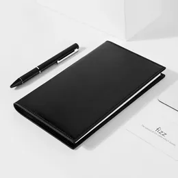 Kinbor A5 Leather Business Black Notebook Portable Multi-functional Collection Meeting Minutes