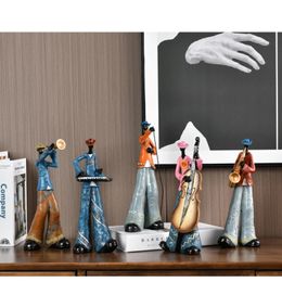 Creative American Band Decoration Musical Instrument Model Living Room Porch Study Nordic Arts and Crafts Statue Sculpture Home 240123