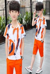 New S Kids Baby Boys Clothes Tops T shirt Short Pants Outfit Set Boy Clothes Age For 3T 4 5 6 7 8 9 10 11 12 Yrs 2 Colors9091369