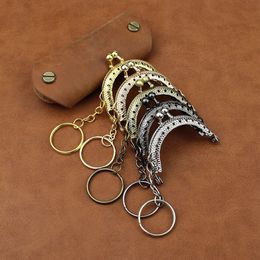 10Pcs 5CM Metal Coin Purse Frame For Bag With Key Ring Hardware Kiss Clasp To The Wallet Clutch Bags Sew Accessories 240202