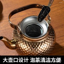 Wine Glasses Stainless Steel Tea Pot Eastern Hammer Pattern Restaurant El With Philtre Household Flower Boiling