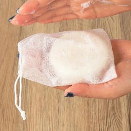 Storage Bags 10Pcs Bubble Handmade Soap Mesh Double-layer Net Drawstring Bag Foam Body Cleaning