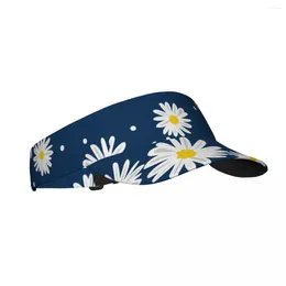 Berets White Daisies And Circle Summer Air Sun Hat Visor UV Protection Top Empty Sports Golf Running Sunscreen Cap