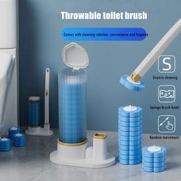 Disposable dissolve Toilet Brush floorstand Cleaning Tool for Bathroom Replacement Head Set Wc Accessories 240118