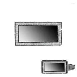 Interior Accessories Car Sun Visor Vanity Mirror Auto Makeup Self Adhesive Portable Glass With Rhinestones For Truck SUVs