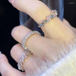 Cluster Rings PANJBJ 925 Sterling Silve Pink Zircon Ring For Women Girl Gift Fashion Versatile Index Finger Korean Jewellery Drop