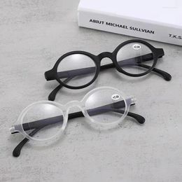 Sunglasses Retro Small Round Frame Presbyopia Glasses 1.0 To 4.0 Youthful Artistic Red/black HD Lenses Elastic Legs