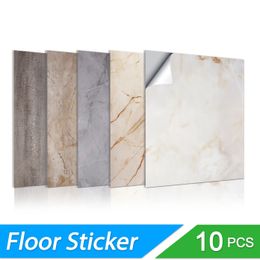 10/pcs PVC Imitation Marble Wall Stickers Self-adhesive Floor Stickers Waterproof Bathroom living Room Decoration Decals 30*30cm 240127