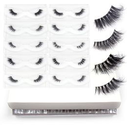 3D Half Lashes Wholesale Natural False Eyelashes Mink Wispy Crisscross Fake Makeup 240126