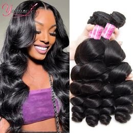 Younsolo Bundles Human Hair Loose Wave Indian For Black Woman Weave s 134 Pcs 240130