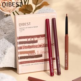 12 pçs/set Lip Liner Lápis Batom À Prova D 'Água de Longa Duração Matte Nu Contour Lipliner Lápis Batom Caneta Lip Tint Cosméticos 240124