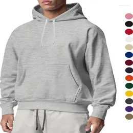 Men's Hoodies Sport Solid Color Fleece Hoodie