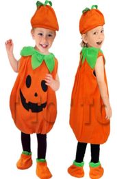 Cute Children Baby Halloween Cosplay Clothes Fancy Ball Style Performance Costume Sleeveless Kid Baby Pumpkin Suit Dress2622696