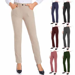 Women's Pants Straight Fitting Ladies Athletic Work Women Business Clothes Cotton Womens