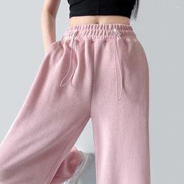 Women's Pants Women Pink Sweatpants Casual High Waist Female Trousers 2024 Spring Loose Wide Leg