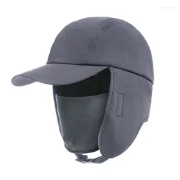 Ball Caps Cap Men Hat Earflap Autumn Winter Women Warm Fleece Accessory Hiphop Outdoor Hiking Sports